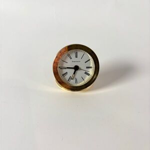 Vintage Tiffany & Co. Gold Desk Clock | Luxury Home Office Decor Brass Clock